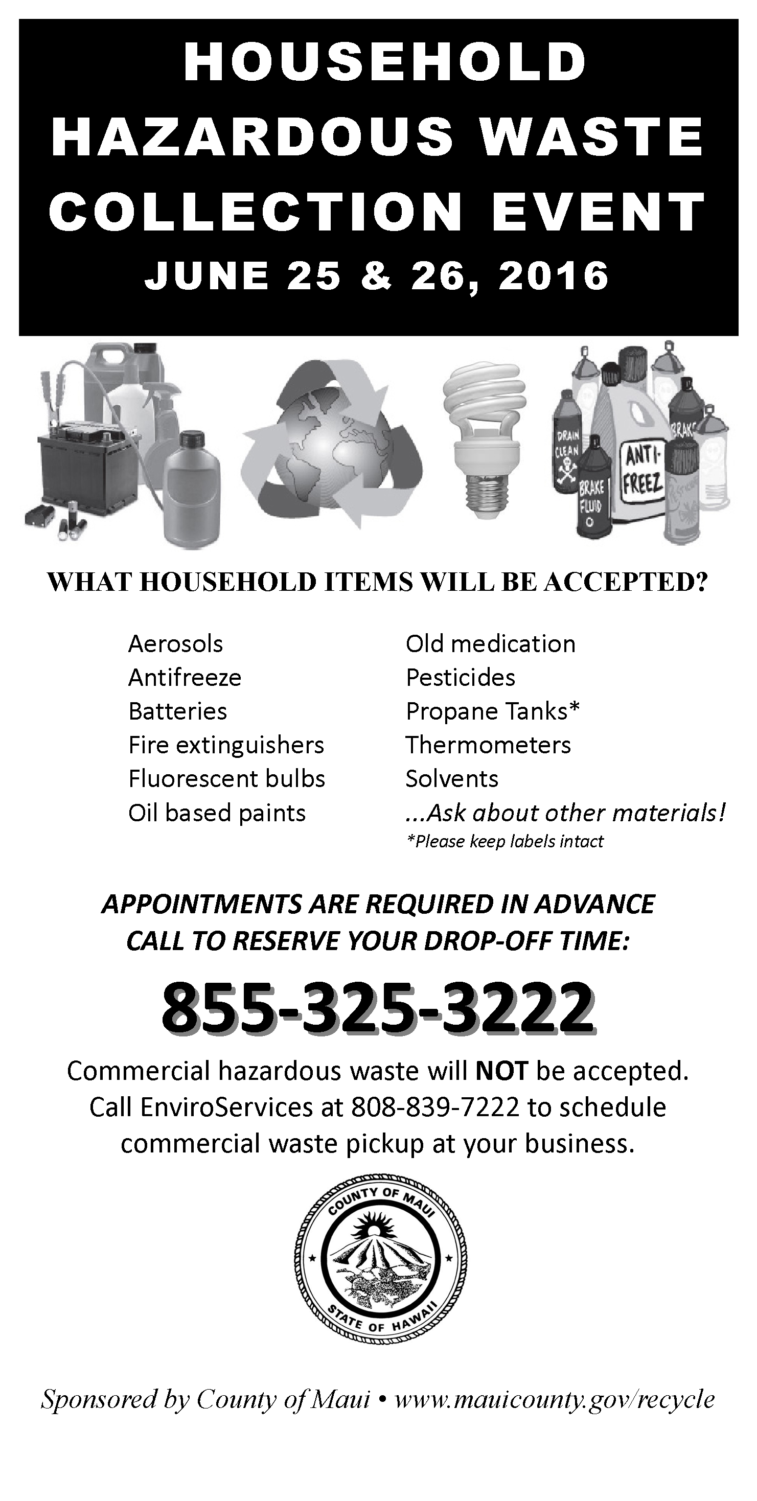 Maui Household Hazardous Waste Collection Event Enviroservices