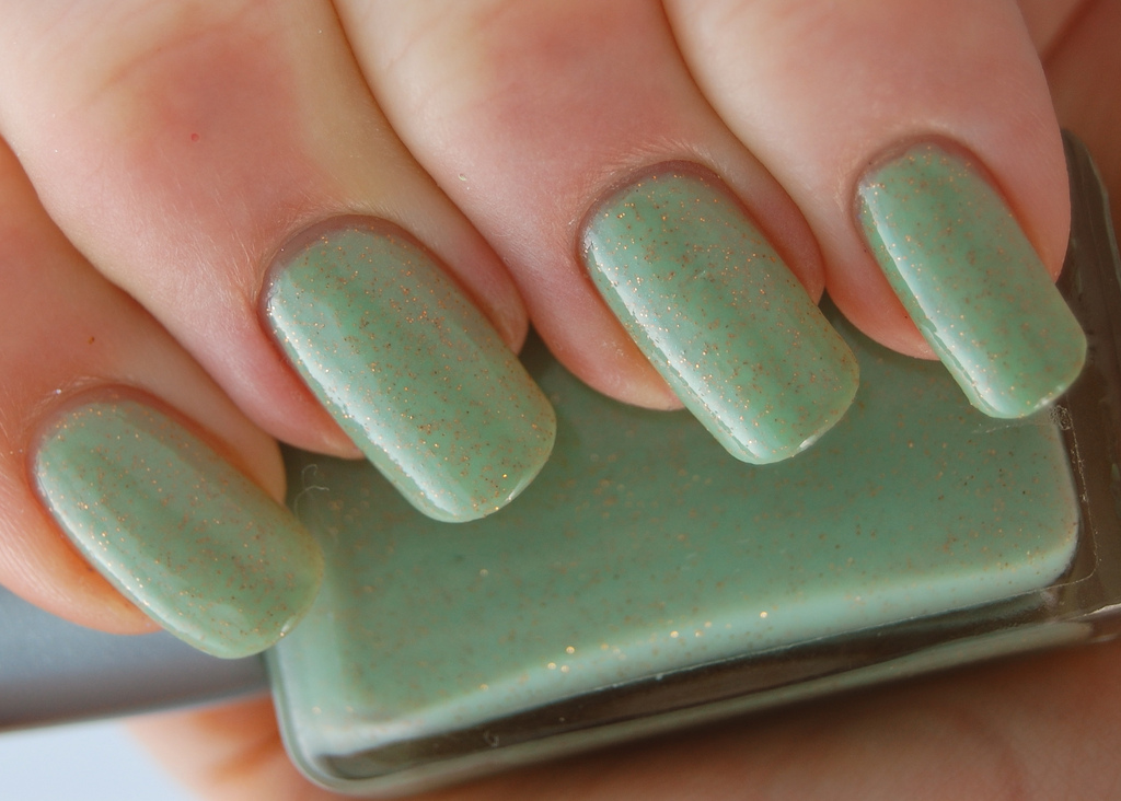 light green nail design